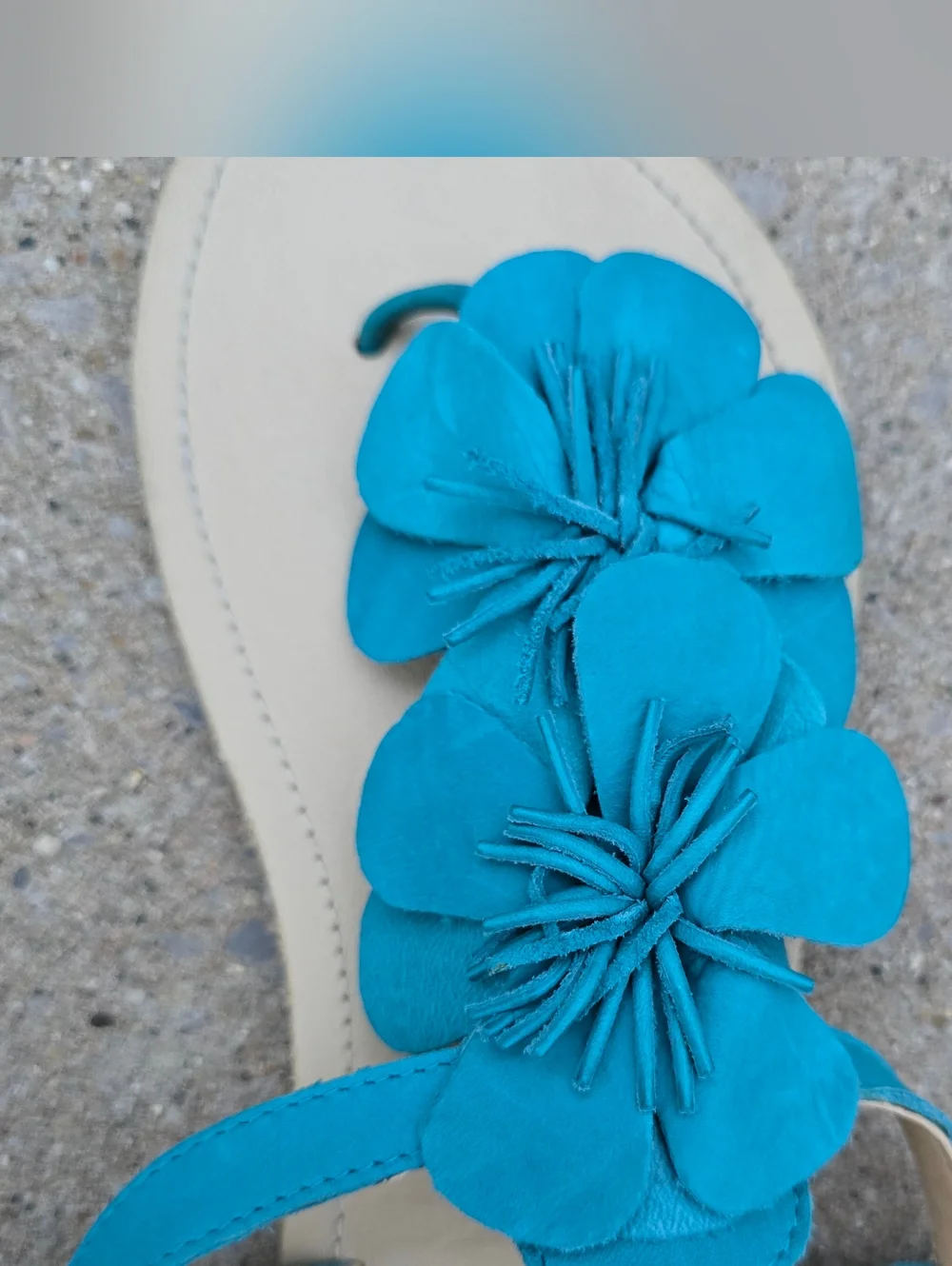 Garnet Hill Sandals Sz 7 Leather Thong Sandals Strappy Boho Vacation Resort - Picture 6 of 11